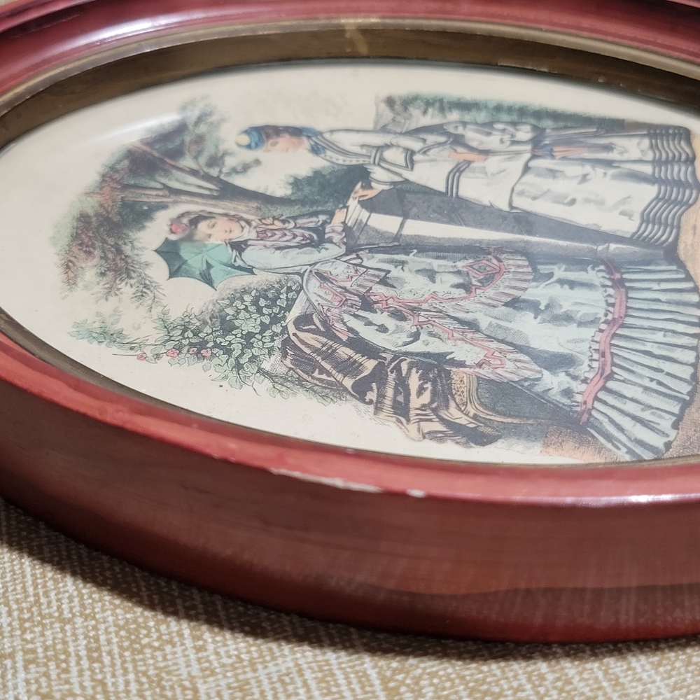 Set of La Mode Illustree 2 oval vintage frame an 8 x 10 and 5 x 7 - Picture 11 of 13